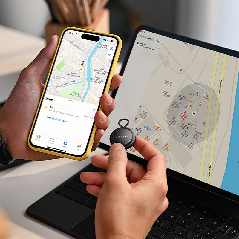 Borofone BC104 Anti-Lost Device with Apple Find My – Intelligent GPS Positioning Tracker for Keys, Bags, Luggage, and Vehicles – Smart Locator Borofone BC104 Anti-Lost Device with Apple Find My – Intelligent GPS Positioning Tracker for Keys, Bags, Luggage, and Vehicles – Smart Locator